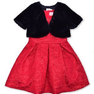 NWT Wonder Nation Girls Jacquard Special Occasion Dress w/ Shrug Size 12